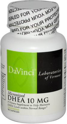 DaVinci Laboratories of Vermont, Micronized DHEA, 10 mg, 90 Capsules ,المكملات الغذائية، ديا