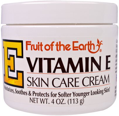 Fruit of the Earth, Vitamin E, Skin Care Cream, 4 oz (113 g) ,الصحة، الجلد، فيتامين ه كريم النفط