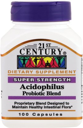 21st Century, Acidophilus Probiotic Blend, 100 Capsules ,المكملات الغذائية، البروبيوتيك، استقرت البروبيوتيك