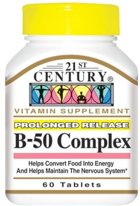 21st Century, B-50 Complex, 60 Tablets ,الفيتامينات، فيتامين ب المعقدة، فيتامين ب معقدة 50
