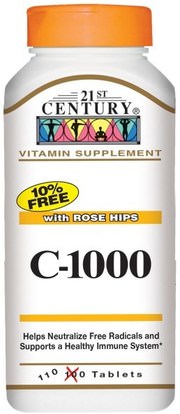 21st Century, C-1000, with Rose Hips, 110 Tablets ,الفيتامينات، فيتامين ج