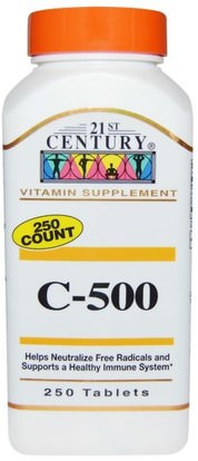 21st Century, C-500, 250 Tablets ,الفيتامينات، فيتامين ج