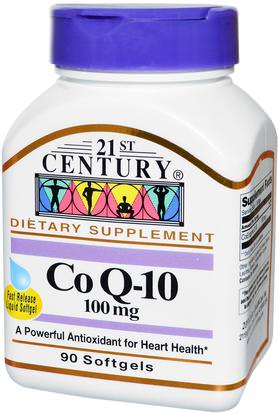 21st Century, Co Q-10, 100 mg, 90 Softgels ,المكملات الغذائية، أنزيم q10، coq10