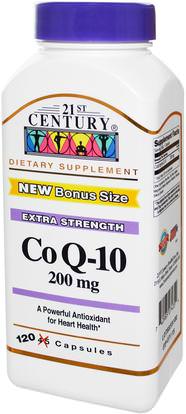 21st Century, Co Q-10, 200 mg, 120 Capsules ,المكملات الغذائية، أنزيم q10، coq10 200 ملغ