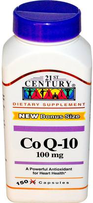 21st Century, CoQ10, 100 mg, 150 Capsules ,المكملات الغذائية، أنزيم q10، coq10