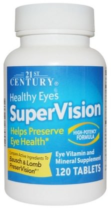 21st Century, Healthy Eyes SuperVision, High-Potency Formula, 120 Tablets ,والرعاية الصحية، والعناية بالعيون، والرعاية الرؤية، والرؤية