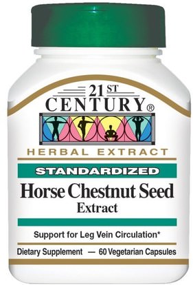 21st Century, Horse Chestnut Seed Extract, Standardized, 60 Veggie Caps ,الأعشاب، خشب الكستناء الحصان