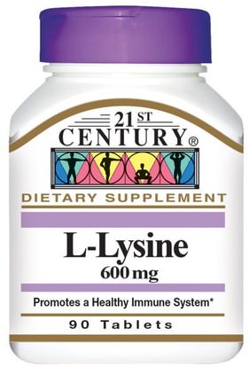 21st Century, L-Lysine, 600 mg, 90 Tablets ,المكملات الغذائية، والأحماض الأمينية، ل يسين