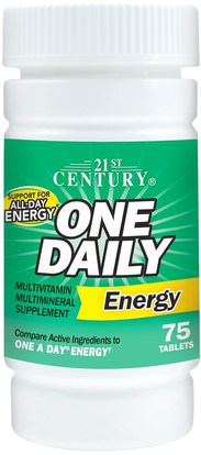 21st Century, One Daily Energy, 75 Tablets ,الفيتامينات، الفيتامينات، الطاقة