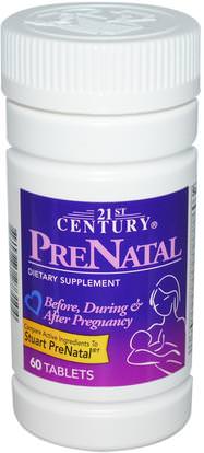 21st Century, PreNatal, 60 Tablets ,الفيتامينات، الفيتامينات قبل الولادة