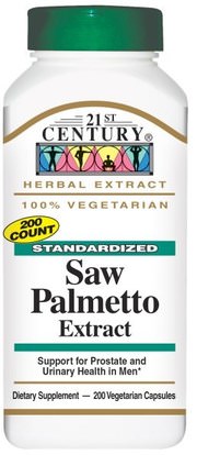 21st Century, Saw Palmetto Extract, Standardized, 200 Veggie Caps ,الصحة، الرجال