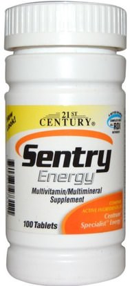 21st Century, Sentry Energy, Multivitamin/Multimineral Supplement, 100 Tablets ,الفيتامينات، الفيتامينات، خفير