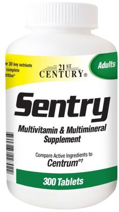 21st Century, Sentry, Multivitamin & Multimineral Supplement, 300 Tablets ,الفيتامينات، الفيتامينات، خفير
