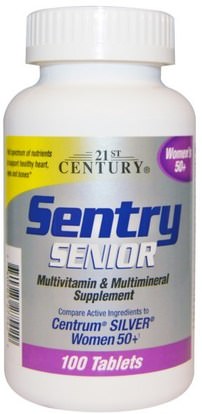 21st Century, Sentry Senior Womens 50+, 100 Tablets ,الفيتامينات، نساء، الفيتامينات، -، سينيورس