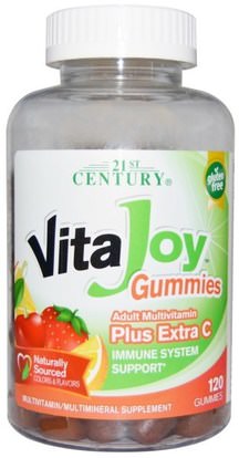 21st Century, VitaJoy Gummies, Adult Multivitamin, Plus Extra C, 120 Gummies ,منتجات حساسة للحرارة، الفيتامينات، غوميس الفيتامينات