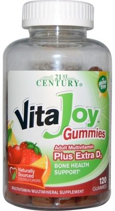 21st Century, VitaJoy Gummies, Adult Multivitamin Plus Extra D3, 120 Gummies ,منتجات حساسة للحرارة، الفيتامينات، غوميس الفيتامينات