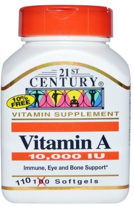 21st Century, Vitamin A, 10,000 IU, 110 Softgels ,الفيتامينات، فيتامين أ