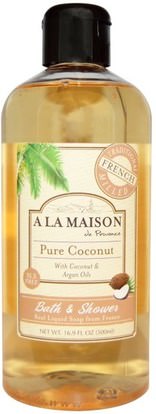 A La Maison de Provence, Bath and Shower Liquid Soap, Pure Coconut, 16.9 fl oz (500 ml) ,حمام، الجمال، الصابون، هلام الاستحمام
