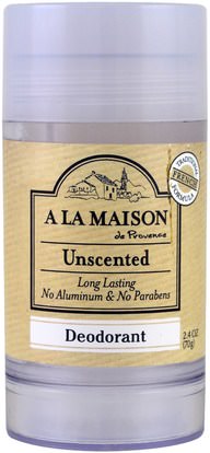 A La Maison de Provence, Deodorant, Unscented, 2.4 oz (70 g) ,حمام، الجمال، مزيل العرق