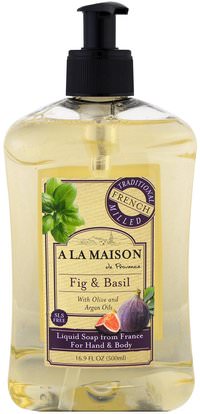A La Maison de Provence, Hand and Body Soap, Fig and Basil, 16.9 fl oz (500 ml) ,حمام، الجمال، الصابون، هلام الاستحمام