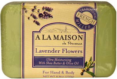 A La Maison de Provence, Hand & Body Bar Soap, Lavender Flowers, 8.8 oz (250 g) ,حمام، الجمال، الصابون