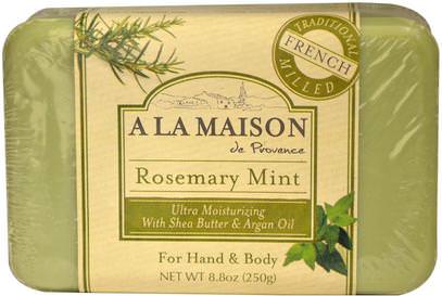 A La Maison de Provence, Hand & Body Bar Soap, Rosemary Mint, 8.8 oz (250 g) ,حمام، الجمال، حمام أرجان، الصابون