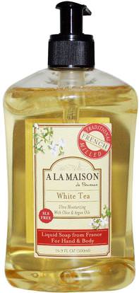 A La Maison de Provence, Hand & Body Liquid Soap, White Tea, 16.9 fl oz (500 ml) ,حمام، الجمال، الصابون