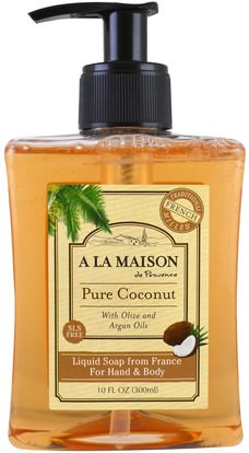 A La Maison de Provence, Liquid Soap For Hand & Body, Pure Coconut, 10 fl oz (300 ml) ,حمام، الجمال، الصابون