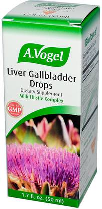 A Vogel, Liver Gallbladder Drops, 1.7 fl oz (50 ml) ,الصحة، السموم، الحليب الشوك (سيليمارين)، دعم الكبد