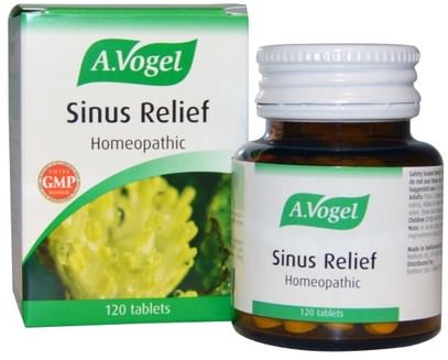 A Vogel, Sinus Relief, 120 Tablets ,والمكملات الغذائية، المثلية، صحة الأنف، والأنف