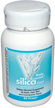 Abkit, Body Essential, Silica Caps, with Calcium, 90 VCaps ,المكملات الغذائية، المعادن، السيليكا (السيليكون)