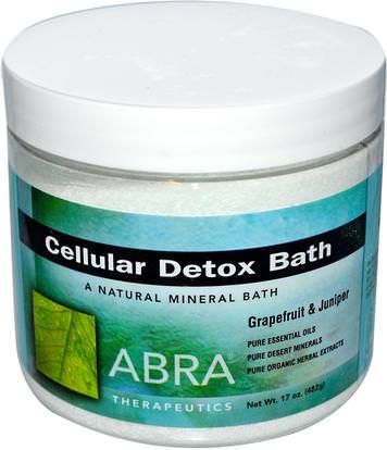 Abra Therapeutics, Cellular Detox Bath, Grapefruit & Juniper, 17 oz (482 g) ,حمام، الجمال، أملاح الاستحمام