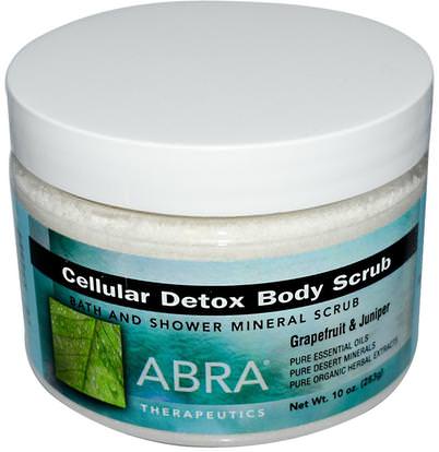 Abra Therapeutics, Cellular Detox Body Scrub, Grapefruit & Juniper, 10 oz (283 g) ,حمام، الجمال، فرك الجسم