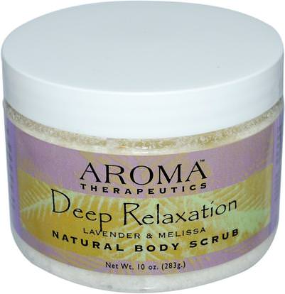 Abra Therapeutics, Natural Body Scrub, Deep Relaxation, Lavender and Melissa, 10 oz (283 g) ,حمام، الجمال، فرك الجسم