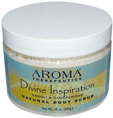 Abra Therapeutics, Natural Body Scrub, Divine Inspiration, Neroli & Sandalwood, 10 oz (283 g) ,حمام، الجمال، فرك الجسم