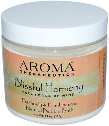 Abra Therapeutics, Natural Bubble Bath, Blissful Harmony, Patchouli & Frankincense, 14 oz (397 g) ,حمام، الجمال، حمام الفقاعة