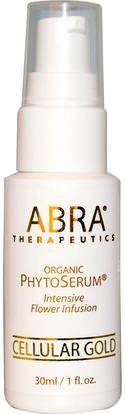 Abra Therapeutics, Organic PhytoSerum, Intesive Flower Infusion, Cellular Gold, 1 fl oz (30 ml) ,الصحة، مصل الجلد