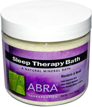 Abra Therapeutics, Sleep Therapy Bath, Mandarin & Neroli, 17 oz (482 g) ,حمام، جمال، زيوت حمام، أملاح الاستحمام