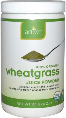 Activz, Organic Wheatgrass Juice Powder, 4 oz (114 g) ,المكملات الغذائية، سوبرفوودس، عشب القمح