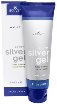 Activz, Silver Gel, 24 PPM, 4 fl oz (118 ml) ,حمام، الجمال، غسول الجسم
