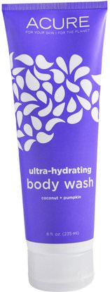 Acure Organics, Body Wash, Ultra-Hydrating, Coconut + Pumpkin, 8 fl oz (235 ml) ,حمام، الجمال، أرجان، حمام