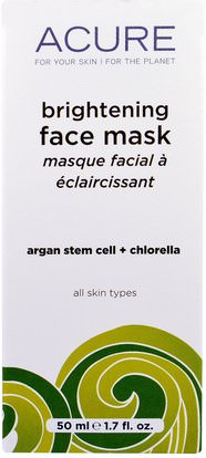 Acure Organics, Brightening Face Mask, 1.7 oz (50 ml) ,حمام، الجمال، أرجان، العناية بالوجه، إلتحم