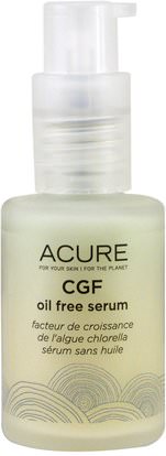 Acure Organics, CGF Oil Free Serum, 1 fl oz (30 ml) ,حمام، الجمال، أرجان، حب الشباب، نوع الجلد حب الشباب الجلد عرضة