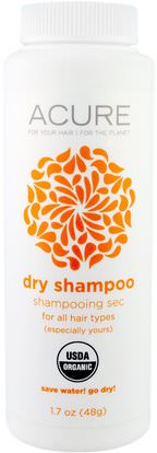Acure Organics, Organic Dry Shampoo, 1.7 oz (48 g) ,حمام، الجمال، أرجان، شامبو