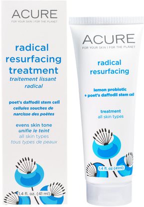 Acure Organics, Radical Resurfacing Treatment, Poets Daffodil Stem Cell, 1.4 fl oz (41 ml) ,حمام، الجمال، أرجان، العناية بالوجه، إلتحم