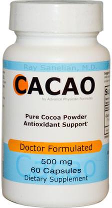 Advance Physician Formulas, Inc., Cacao, 500 mg, 60 Capsules ,والصحة، والطاقة، والمكملات الغذائية، ومضادات الأكسدة