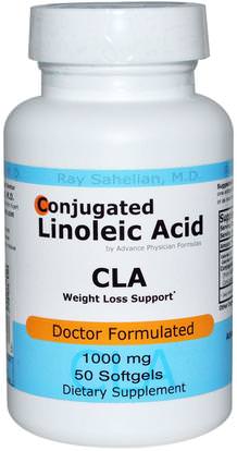 Advance Physician Formulas, Inc., CLA, Conjugated Linoleic Acid, 1000 mg, 50 Softgels ,وفقدان الوزن، والنظام الغذائي، كلا (مترافق حمض اللينوليك)، والصحة