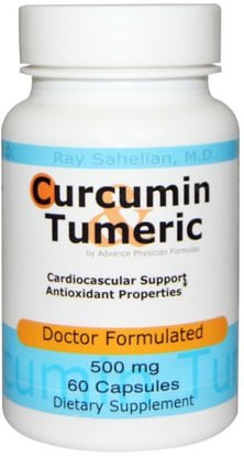 Advance Physician Formulas, Inc., Curcumin Turmeric, 500 mg, 60 Capsules ,المكملات الغذائية، مضادات الأكسدة، الكركمين