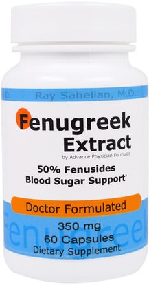 Advance Physician Formulas, Inc., Fenugreek Extract, 350 mg, 60 Capsules ,الصحة، دعم السكر في الدم، الحلبة