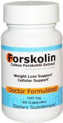 Advance Physician Formulas, Inc., Forskolin, Coleus Forskohlii Extract, 100 mg, 60 Capsules ,الأعشاب، كوليوس فورسكهليي